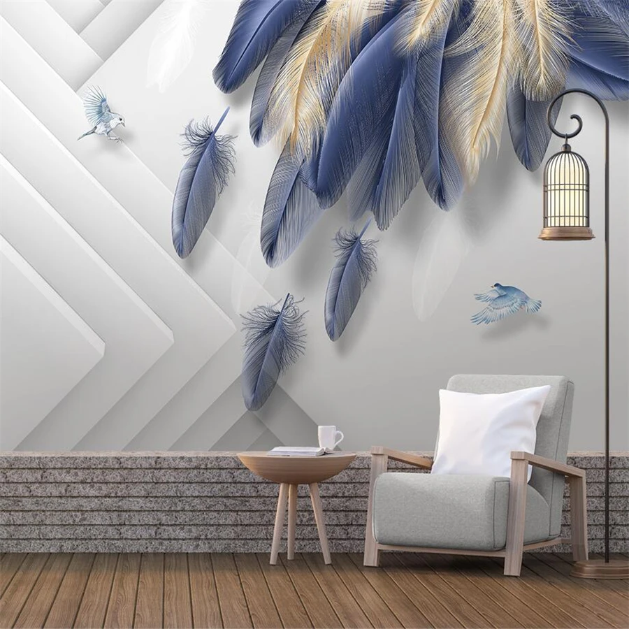 welyu Custom 3d modern fashion light luxury hand-painted wallpaper golden blue feather geometric living room TV background обои
welyu Custom 3d modern fashion light luxury hand-painted wallpaper golden blue feather geometric living room TV background обои