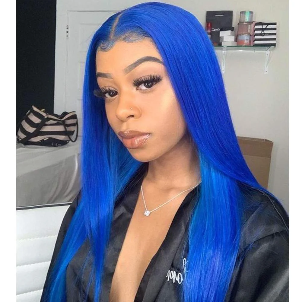 Sylvia Blue 13x3 Synthetic Lace Front Wigs Long Silk Straight Hot Blue Wig with High Temperature Fiber for Women Party Show
Sylvia Blue 13x3 Synthetic Lace Front Wigs Long Silk Straight Hot Blue Wig with High Temperature Fiber for Women Party Show
