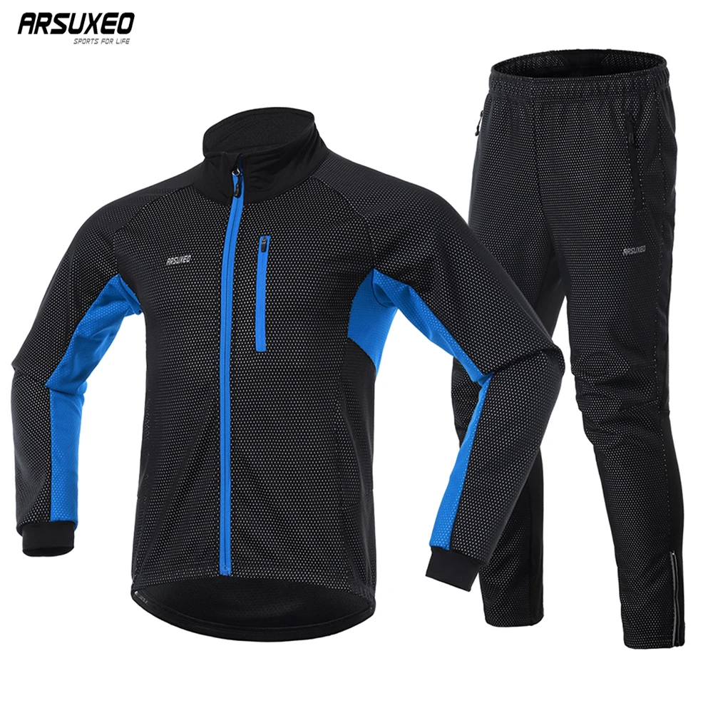 ARSUXEO Men Winter Cycling Jackets Set Fleece Thermal Windproof Waterproof Warm Bicycle Jerseys MTB Pants Bike Suits Reflective
ARSUXEO Men Winter Cycling Jackets Set Fleece Thermal Windproof Waterproof Warm Bicycle Jerseys MTB Pants Bike Suits Reflective