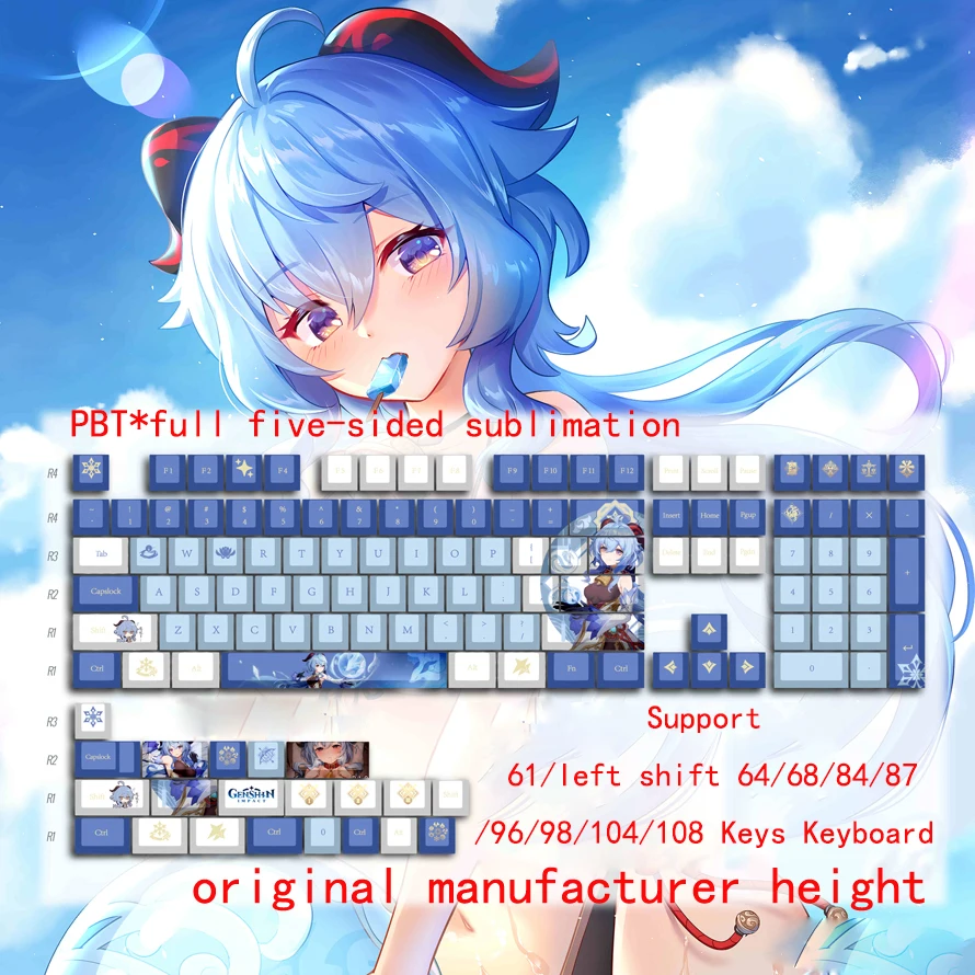 Anime Game Game Impact Maid Ganyu Theme Cosplay Keyboard Keycaps For 61/left shift 64/68/84/87/96/98/104/108 Keys Keyboard
Anime Game Game Impact Maid Ganyu Theme Cosplay Keyboard Keycaps For 61/left shift 64/68/84/87/96/98/104/108 Keys Keyboard