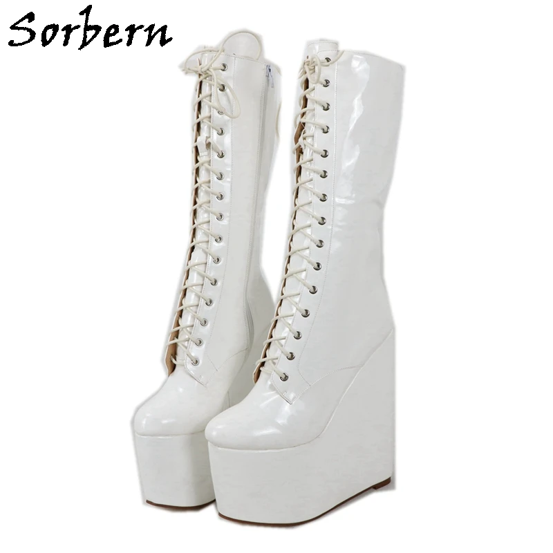 Sorbern Gloss White Knee High Boots For Women Wedges High Heels Platform Ladies Shoes Big Size 15 DIY Boots Women 2018 New
Sorbern Gloss White Knee High Boots For Women Wedges High Heels Platform Ladies Shoes Big Size 15 DIY Boots Women 2018 New