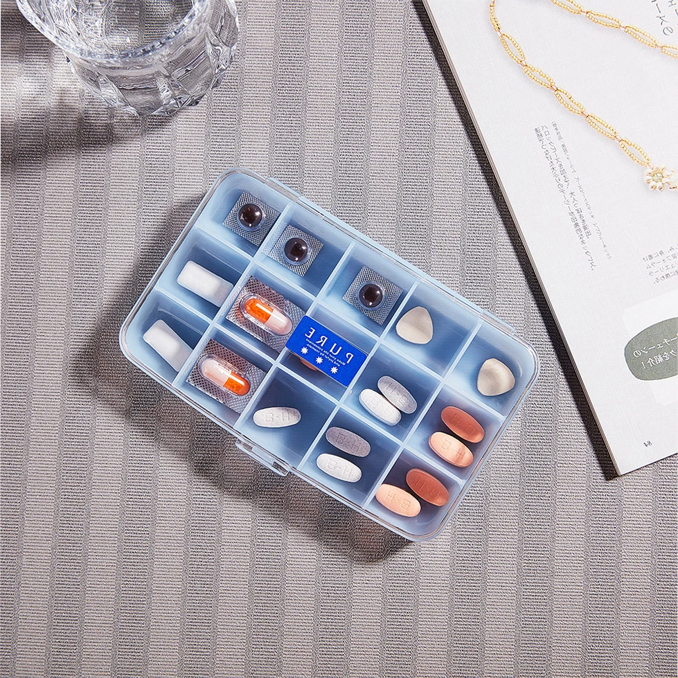 Aihe Weekly Pill Box 15 Grids Medicine Box Jewelry Storage Box Portable Pill Case Splitters Plastic Pill Storage Box
Aihe Weekly Pill Box 15 Grids Medicine Box Jewelry Storage Box Portable Pill Case Splitters Plastic Pill Storage Box
