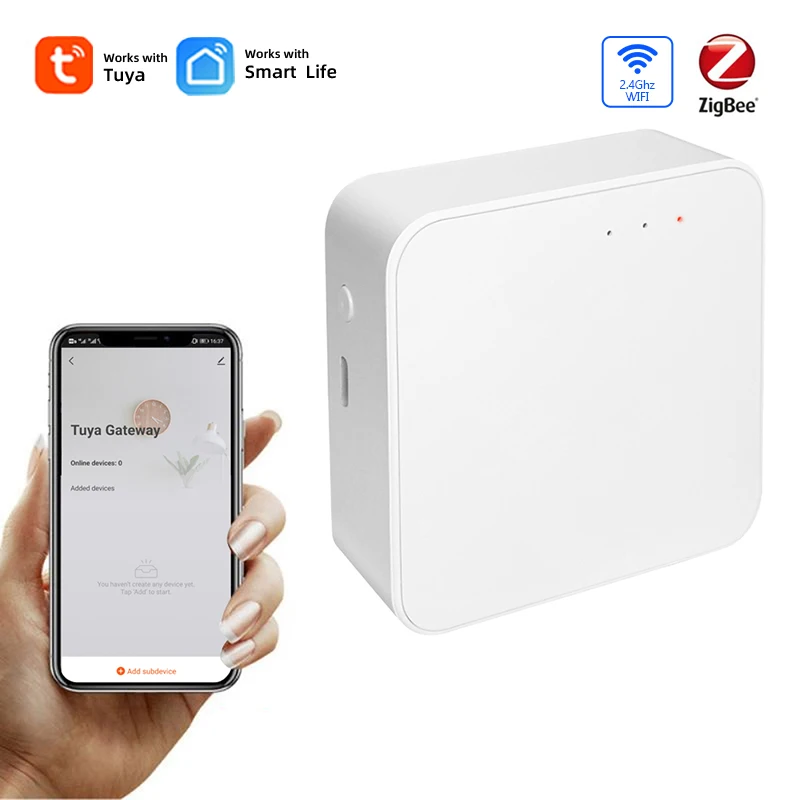 Zigbee 3.0 WIFI Tuya Smart Zigbee Bridge Wireless Gateway Hub with USB Cable,Remote Control by Smart Life APP
Zigbee 3.0 WIFI Tuya Smart Zigbee Bridge Wireless Gateway Hub with USB Cable,Remote Control by Smart Life APP