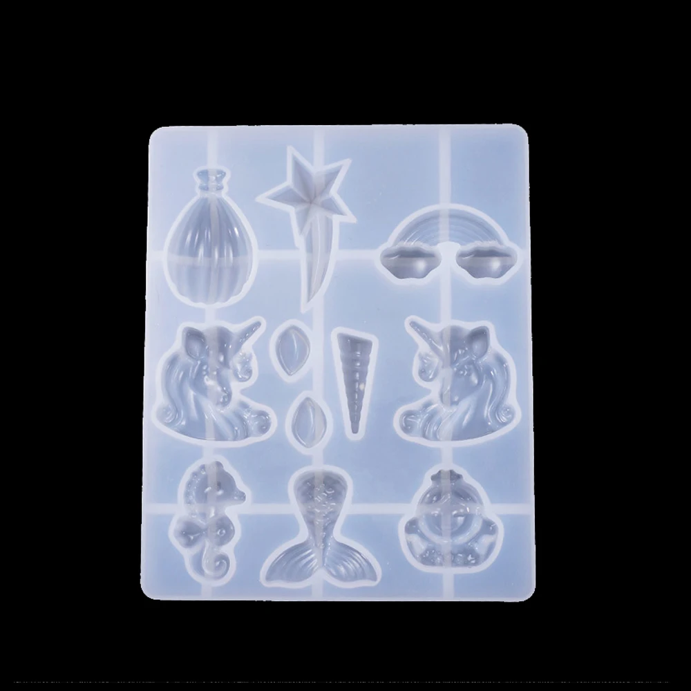 Unicorn fishtail rainbow pendant Silicone Mold Resin for chocolate Jewelry making tool UV Epoxy Resin Molds Art Supplies
Unicorn fishtail rainbow pendant Silicone Mold Resin for chocolate Jewelry making tool UV Epoxy Resin Molds Art Supplies