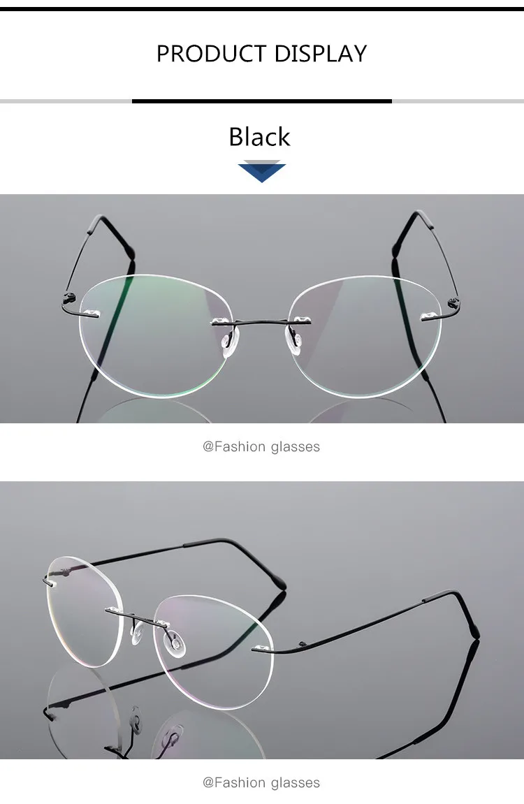 Titanium Alloy Framless owalne okulary dla osób z krótkowzrocznością wykończone kobiety mężczyźni ultralekki okulary korekcyjne bez oprawek 0 -0.5 -0.75 To -6.0 25 Hdedf89d3fbaf45b7a8ffa1a7fcecc402v