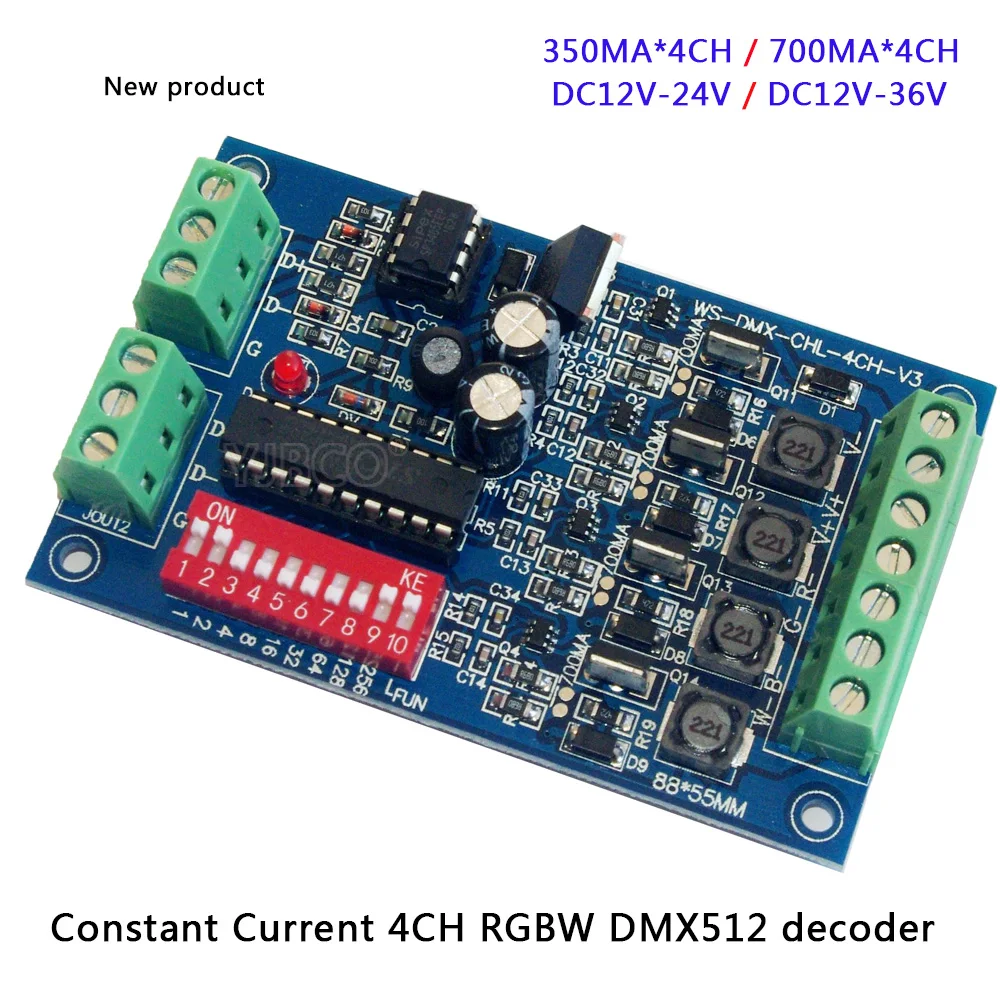 DC12V-24V/DC12V-36V 4CH постоянный ток RGBW 700ma/350ma DMX512 декодер светодиодный регулятор яркости для светодиодного прожектора
DC12V-24V/DC12V-36V 4CH постоянный ток RGBW 700ma/350ma DMX512 декодер светодиодный регулятор яркости для светодиодного прожектора