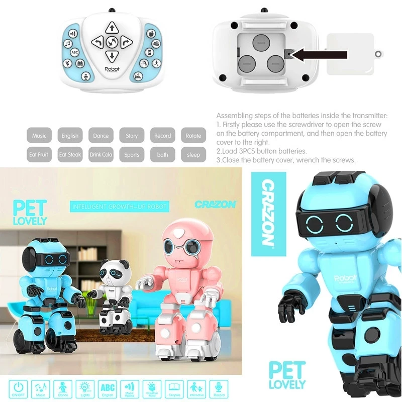 Intelligent Remote Control Robot With Recording Magic Voice Can Music Dancing Walk Smart Follow Function Toy Kid Adult Gifts RTR
Intelligent Remote Control Robot With Recording Magic Voice Can Music Dancing Walk Smart Follow Function Toy Kid Adult Gifts RTR