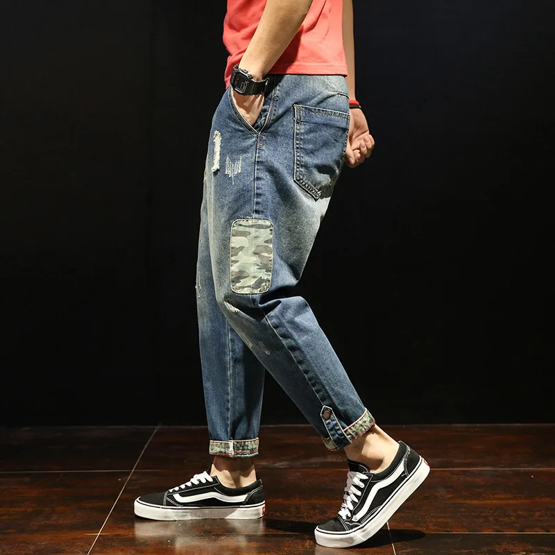 2020 Fashion Mens Vintage Washed Jeans Camo Patchwork Ripped Denim Pants Cuffed Ankle Length Jeans With Hole Male
2020 Fashion Mens Vintage Washed Jeans Camo Patchwork Ripped Denim Pants Cuffed Ankle Length Jeans With Hole Male