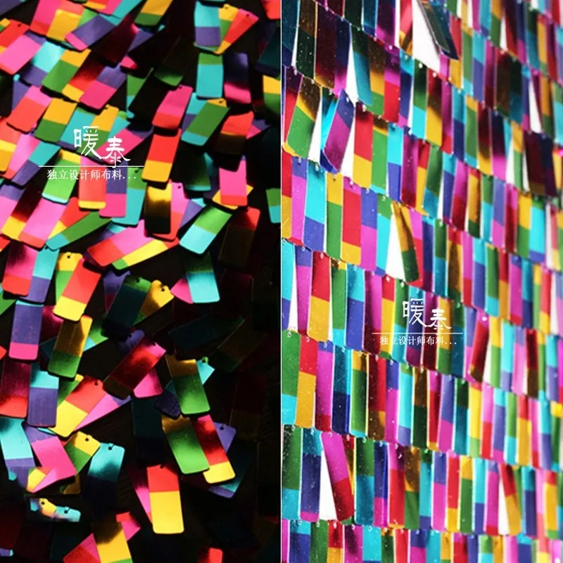 Embroidered Sequin Gauze Fabric Rainbow Rectangle Sequins DIY Props Decor Skirts Wedding Dress Stage Clothes Designer Fabric
Embroidered Sequin Gauze Fabric Rainbow Rectangle Sequins DIY Props Decor Skirts Wedding Dress Stage Clothes Designer Fabric
