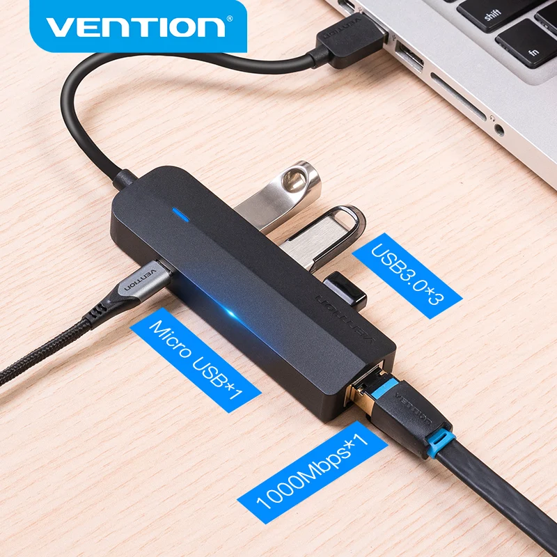 Адаптер Vention USB Ethernet USB 3.0 2.0 к RJ45 Gigabit Ethernet с портом зарядного устройства Micro USB для сетевого жесткого диска Ethernet HUB
Адаптер Vention USB Ethernet USB 3.0 2.0 к RJ45 Gigabit Ethernet с портом зарядного устройства Micro USB для сетевого жесткого диска Ethernet HUB