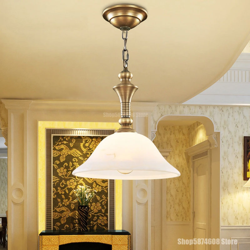 European Style Copper Glass Pendant Lamp Modern LED Restaurant Hotel Pendant Living Room Lights Hanging Pendant Lights Kitchen
European Style Copper Glass Pendant Lamp Modern LED Restaurant Hotel Pendant Living Room Lights Hanging Pendant Lights Kitchen