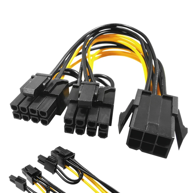 Copper Core 6 Pin PCI Express to Dual PCIE 6+2 8 Pin Power Cable Motherboard Graphics Card PCI-E Riser GPU Power Data Cable 21cm
Copper Core 6 Pin PCI Express to Dual PCIE 6+2 8 Pin Power Cable Motherboard Graphics Card PCI-E Riser GPU Power Data Cable 21cm