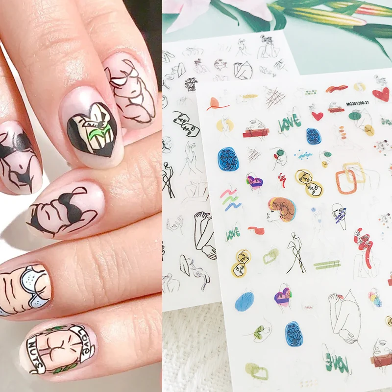 DIY Colorful Nail Art Sticker Adhesive Sticker Decals Abstract Sexy Women Image Nail Art Tattoo Decoration Z0517
DIY Colorful Nail Art Sticker Adhesive Sticker Decals Abstract Sexy Women Image Nail Art Tattoo Decoration Z0517