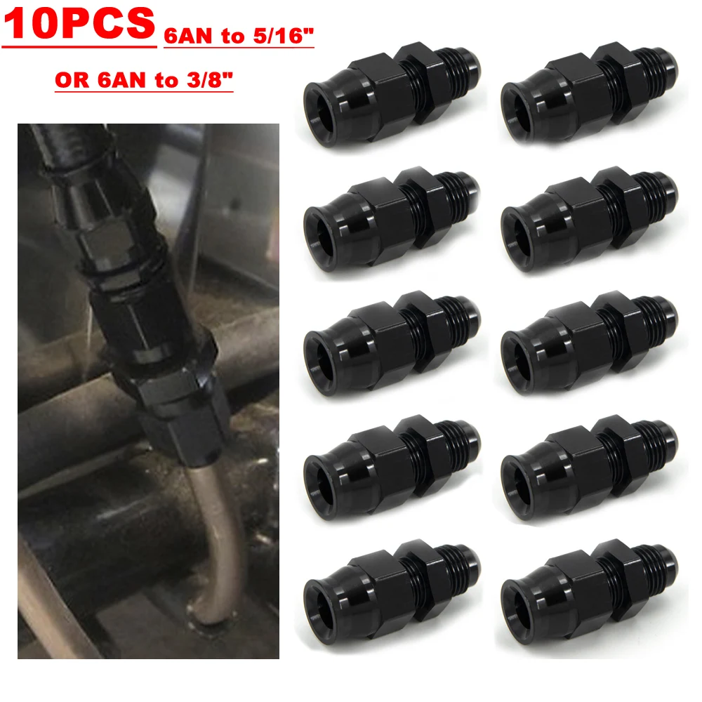 10 Piece Straight AN6 Male to 5/16" AN6 Male to 3/8" Tube Hose Fitting Adapter Fuel Hard Line Pipe Aluminum Black Anodized
10 Piece Straight AN6 Male to 5/16" AN6 Male to 3/8" Tube Hose Fitting Adapter Fuel Hard Line Pipe Aluminum Black Anodized