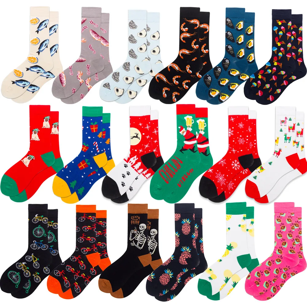 Big Size Colorful Crew Socks Combed Cotton Seafood Christmas Fruits Casual Fashion Autumn Winter Novelty Funny Happy Men Socks
Big Size Colorful Crew Socks Combed Cotton Seafood Christmas Fruits Casual Fashion Autumn Winter Novelty Funny Happy Men Socks