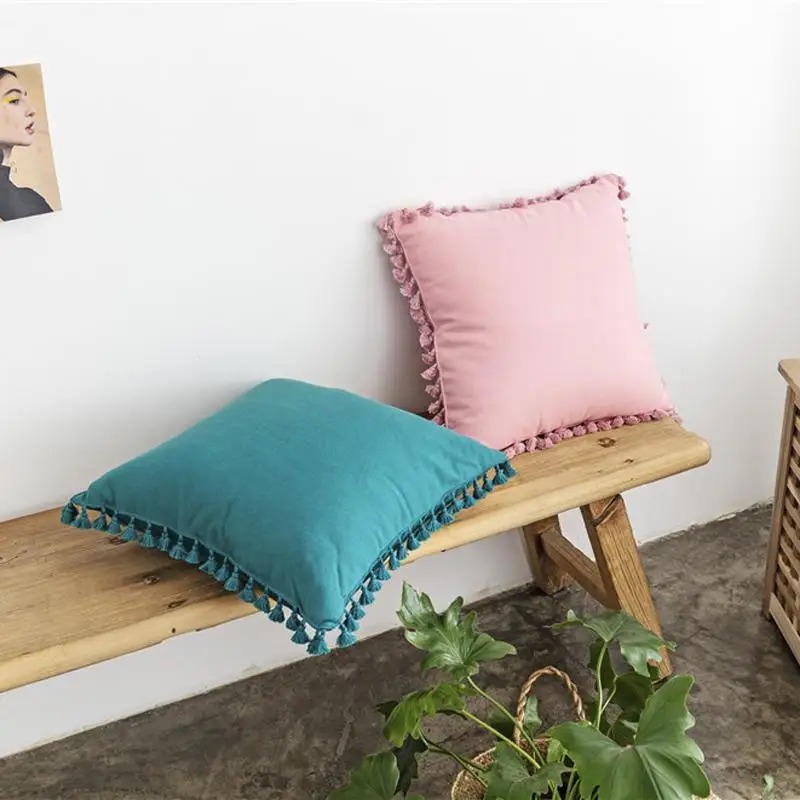 New Fashion Cushion Cover Pure Cotton Soft With Tassel Solid Color Throw Pillow Cover For Living Room Sofa Home Decor Pillows
New Fashion Cushion Cover Pure Cotton Soft With Tassel Solid Color Throw Pillow Cover For Living Room Sofa Home Decor Pillows