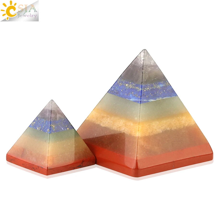 CSJA 7 Chakra Pyramid Reiki Healing Energy Natural Stone Crystal Quartz Paperweight Decoration Crafts Home Ornament Jewelry G161
CSJA 7 Chakra Pyramid Reiki Healing Energy Natural Stone Crystal Quartz Paperweight Decoration Crafts Home Ornament Jewelry G161
