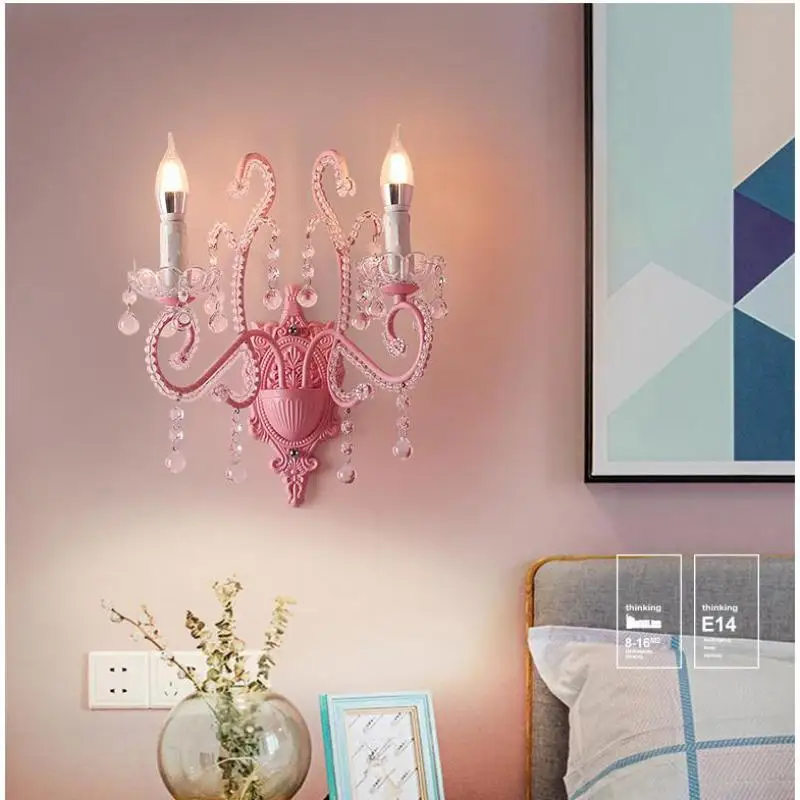 Child Princess Room pink Wall Lamp led kid lighting Bedroom Bedside wedding Decoration Crystal wall Light Girl Children lamps
Child Princess Room pink Wall Lamp led kid lighting Bedroom Bedside wedding Decoration Crystal wall Light Girl Children lamps
