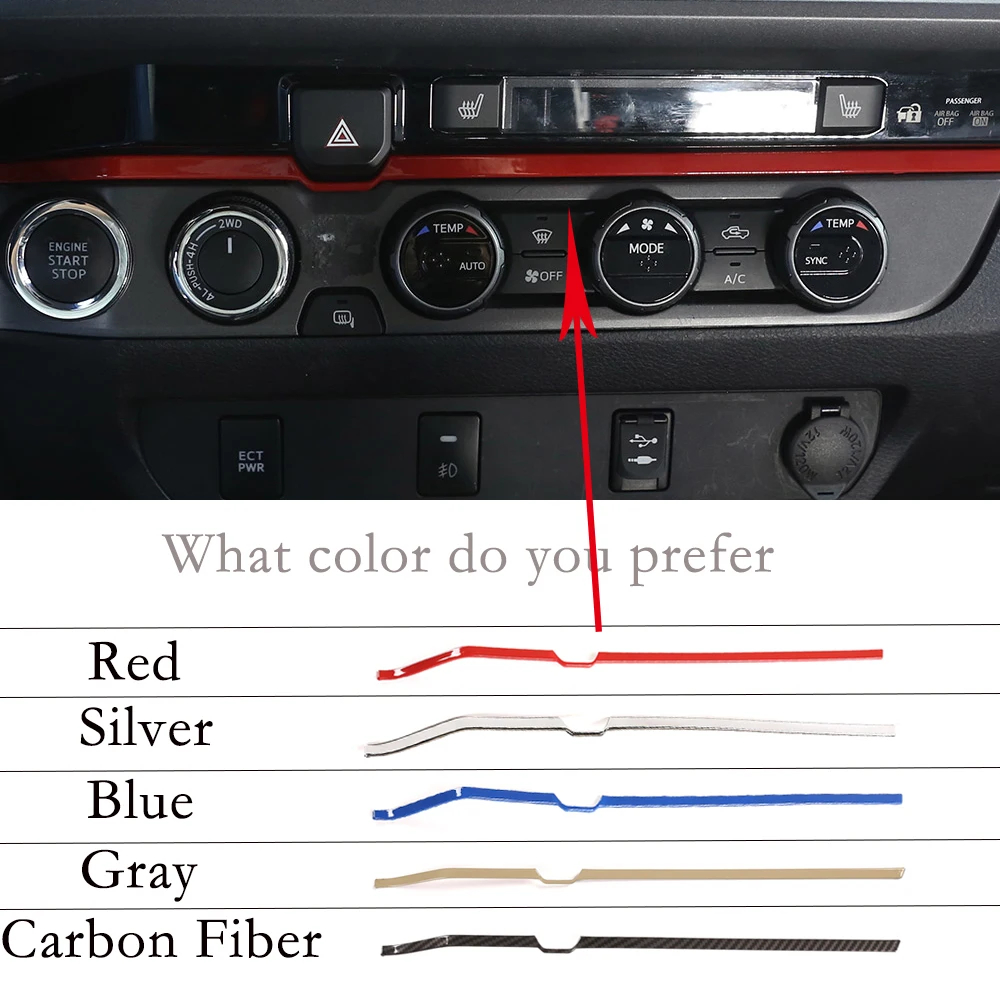 Red Blue Grey Silver Carbon Fiber ABS Dashboard Console Strip Double Flash Switch Lower Trim Cover Strip For Toyota Tacoma 15-20
Red Blue Grey Silver Carbon Fiber ABS Dashboard Console Strip Double Flash Switch Lower Trim Cover Strip For Toyota Tacoma 15-20
