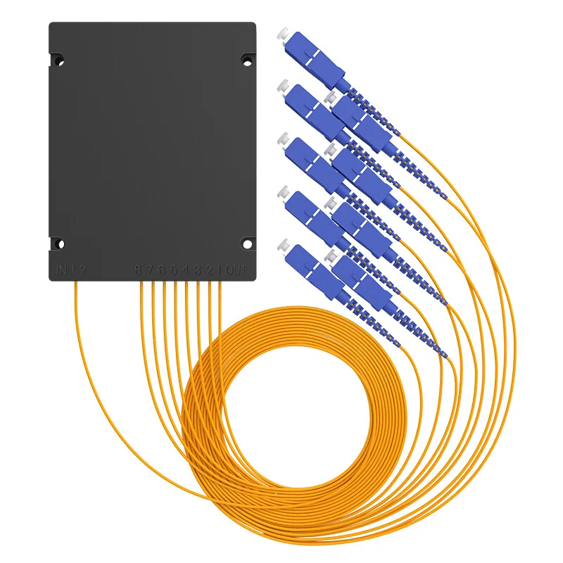 SC/ APC 1x8 PLC Fiber optical splitter single mode with SC APC connector FTTH SC 1x8 PLC ABS optic splitter box
SC/ APC 1x8 PLC Fiber optical splitter single mode with SC APC connector FTTH SC 1x8 PLC ABS optic splitter box