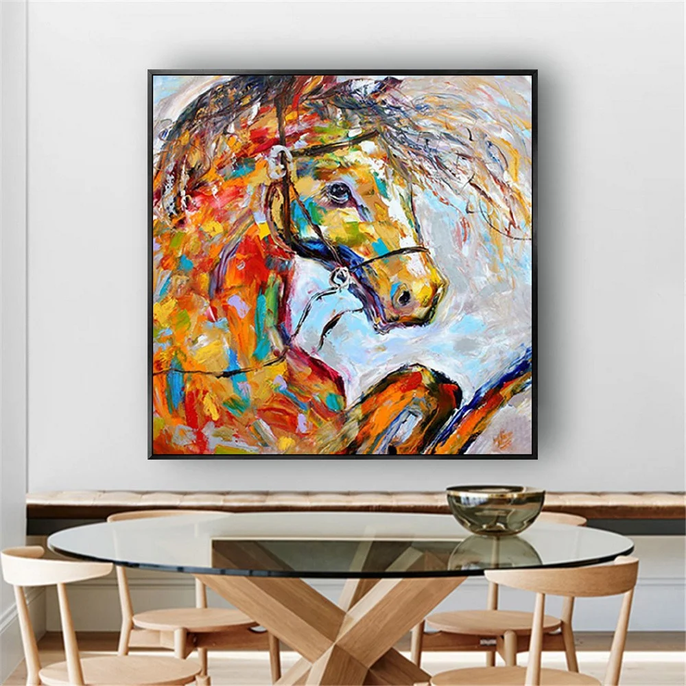 Handmade Oil Painting Abstract Canvas Art Animal Horse Canvas Paintings On The Wall Art Colorful Pictures Home Room Decor Mural
Handmade Oil Painting Abstract Canvas Art Animal Horse Canvas Paintings On The Wall Art Colorful Pictures Home Room Decor Mural