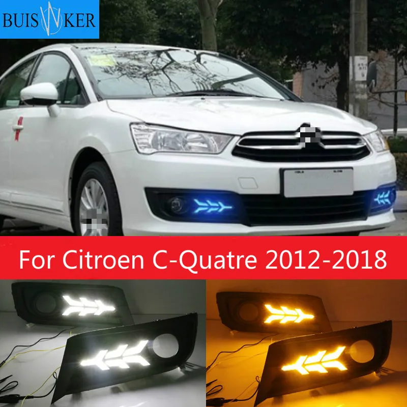 LED DRL daytime running light+Front fog light For Citroen C-Quatre 2012-2018 with Dynamic moving yellow turn signal
LED DRL daytime running light+Front fog light For Citroen C-Quatre 2012-2018 with Dynamic moving yellow turn signal