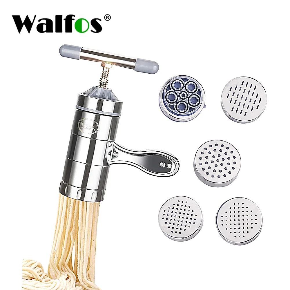 WALFOS Stainless Steel Noodle Maker With 5 Models Manual Noodles Press Pasta Machine Kitchen Tools Vegetable Fruit Juicer Steel
WALFOS Stainless Steel Noodle Maker With 5 Models Manual Noodles Press Pasta Machine Kitchen Tools Vegetable Fruit Juicer Steel