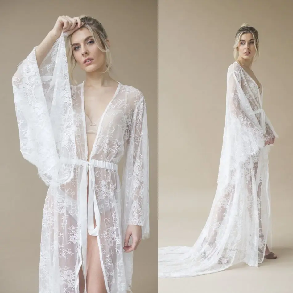 Lace Illusion Sleepwear Women's Robe & Gown Long Sleeve Bathrobe Night Dress Womens Designer Pyjamas Femme Lingerie
Lace Illusion Sleepwear Women's Robe & Gown Long Sleeve Bathrobe Night Dress Womens Designer Pyjamas Femme Lingerie