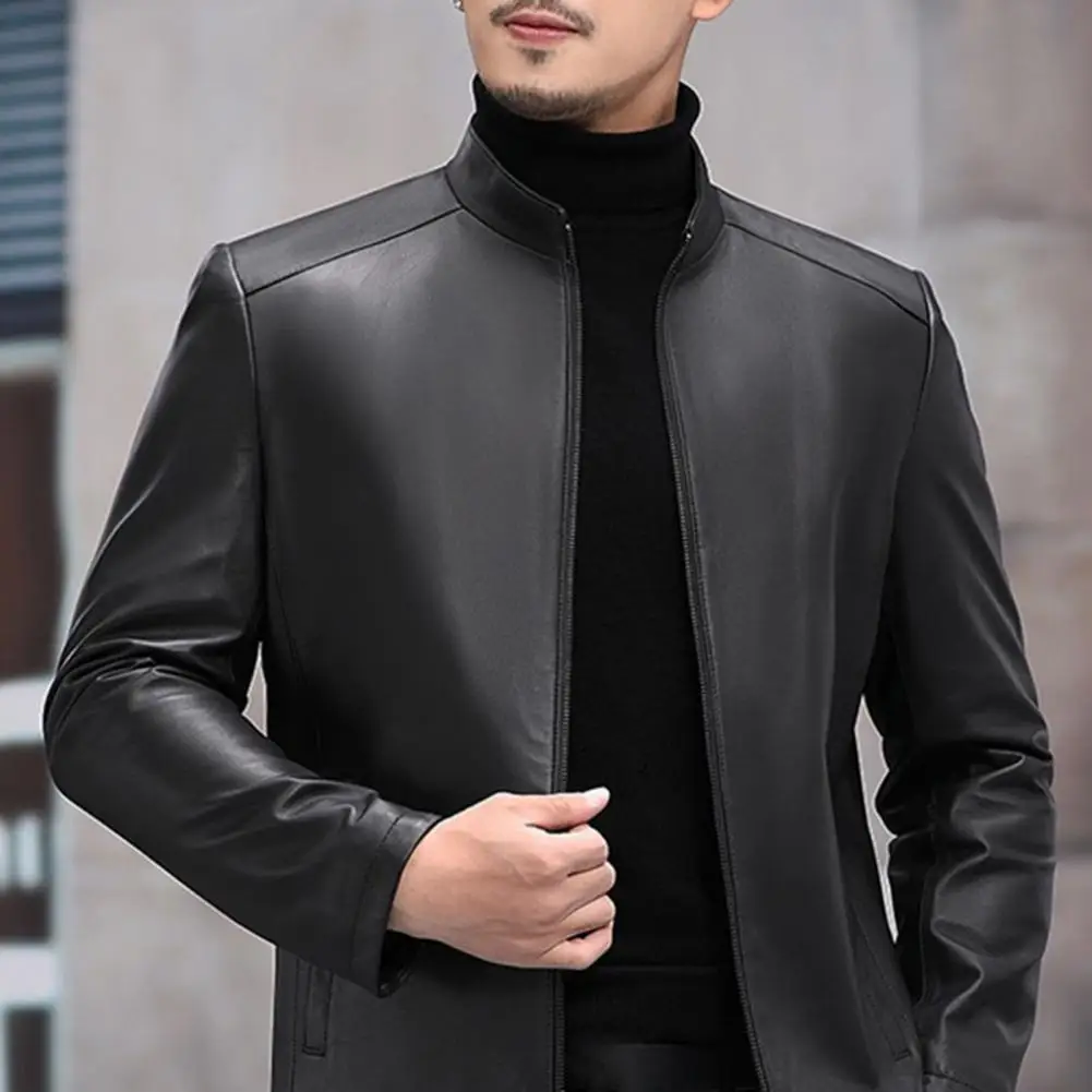 Causal Vintage Faux Leather Jacket Coat Men Spring Outfit Loose Zipper Motor Biker Pocket Solid Men Coat Jacket for Winter
Causal Vintage Faux Leather Jacket Coat Men Spring Outfit Loose Zipper Motor Biker Pocket Solid Men Coat Jacket for Winter