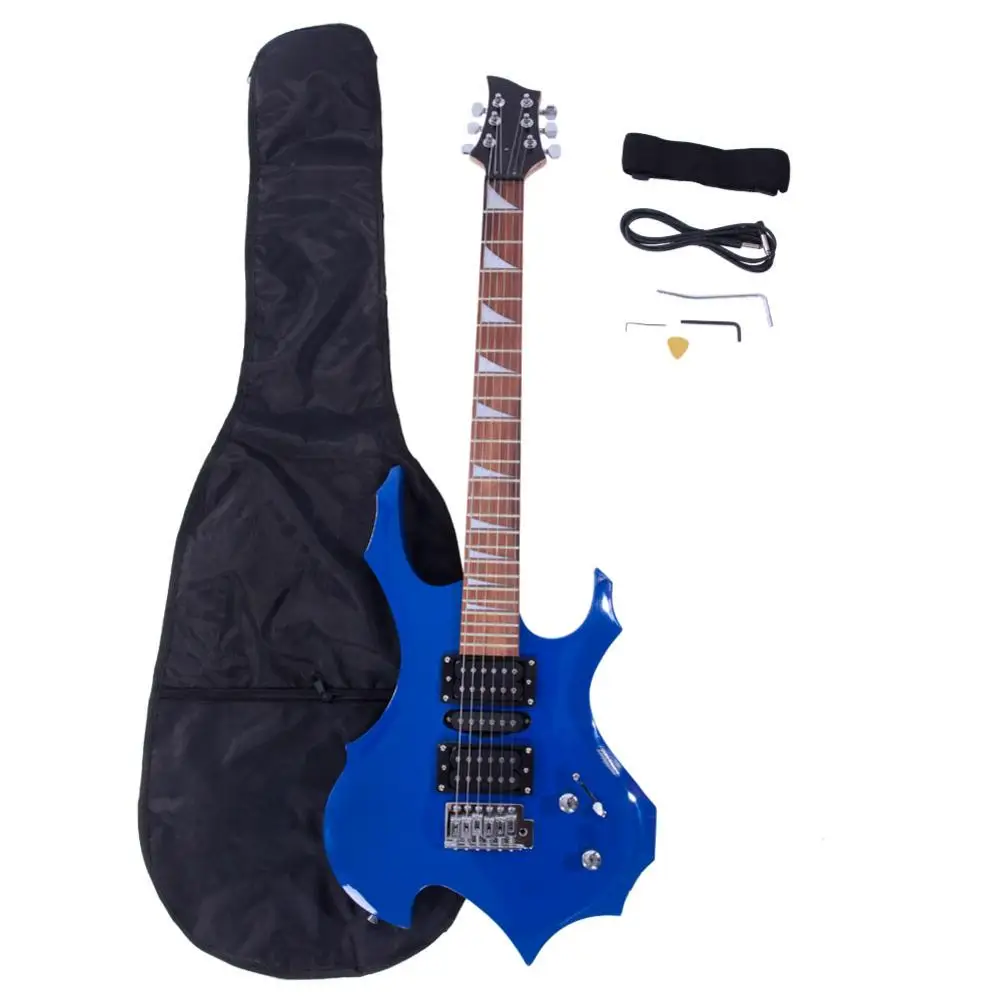 Professional Flame Type Electronic Guitar Guitar Bag Pick Tremolo Bar Link Cable Set Dark Blue & Yellow
Professional Flame Type Electronic Guitar Guitar Bag Pick Tremolo Bar Link Cable Set Dark Blue & Yellow