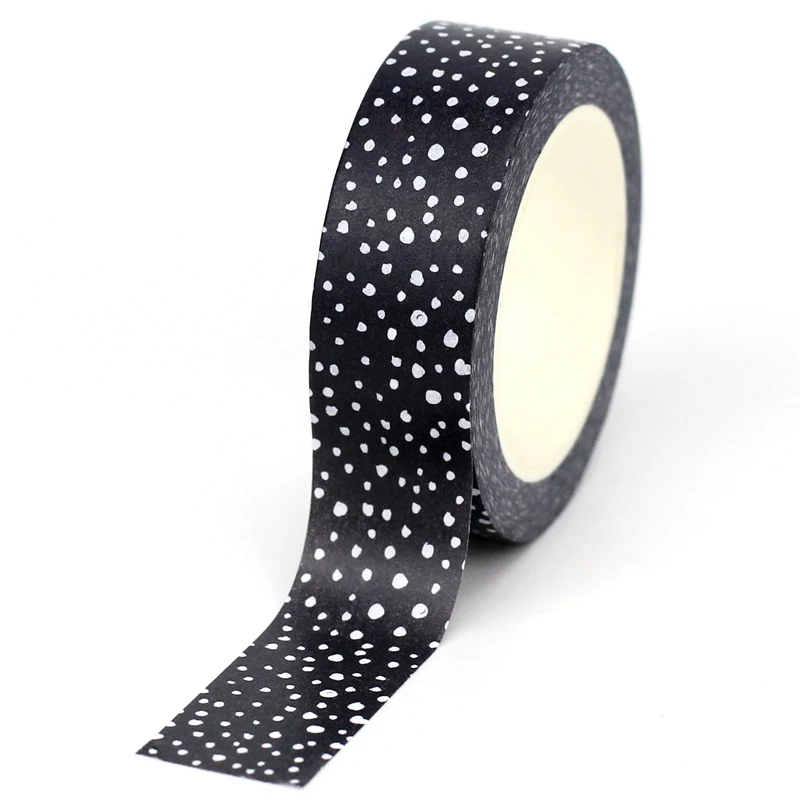 NEW 1PC. Decorative Cute White Dots on Black Washi Tapes DIY Journaling Adhesive Masking Tape Kawaii Stationery Supplies
NEW 1PC. Decorative Cute White Dots on Black Washi Tapes DIY Journaling Adhesive Masking Tape Kawaii Stationery Supplies