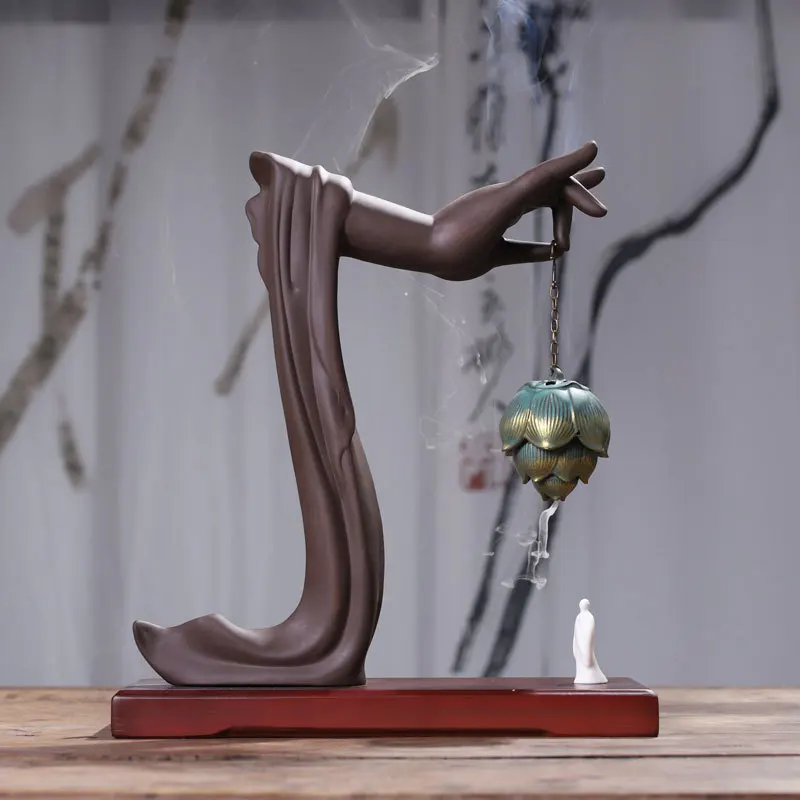 Creative Ceramic Incense Burner Waterfall Backflow Incense Burner Holder Buddha'S Hand Incense Holder Censer Home Decoration
Creative Ceramic Incense Burner Waterfall Backflow Incense Burner Holder Buddha'S Hand Incense Holder Censer Home Decoration