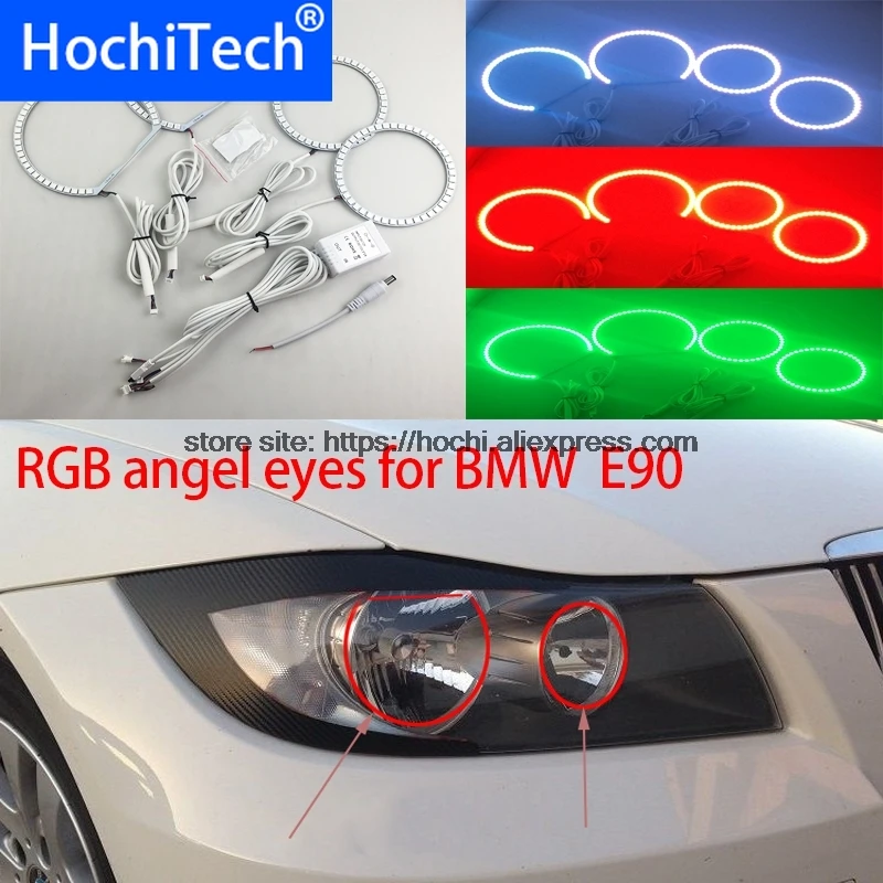 HochiTech Excellent RGB Multi-Color LED Angel Eyes Halo Rings kit car styling for BMW 3 Series E90 2005-2008 Halogen headlight
HochiTech Excellent RGB Multi-Color LED Angel Eyes Halo Rings kit car styling for BMW 3 Series E90 2005-2008 Halogen headlight
