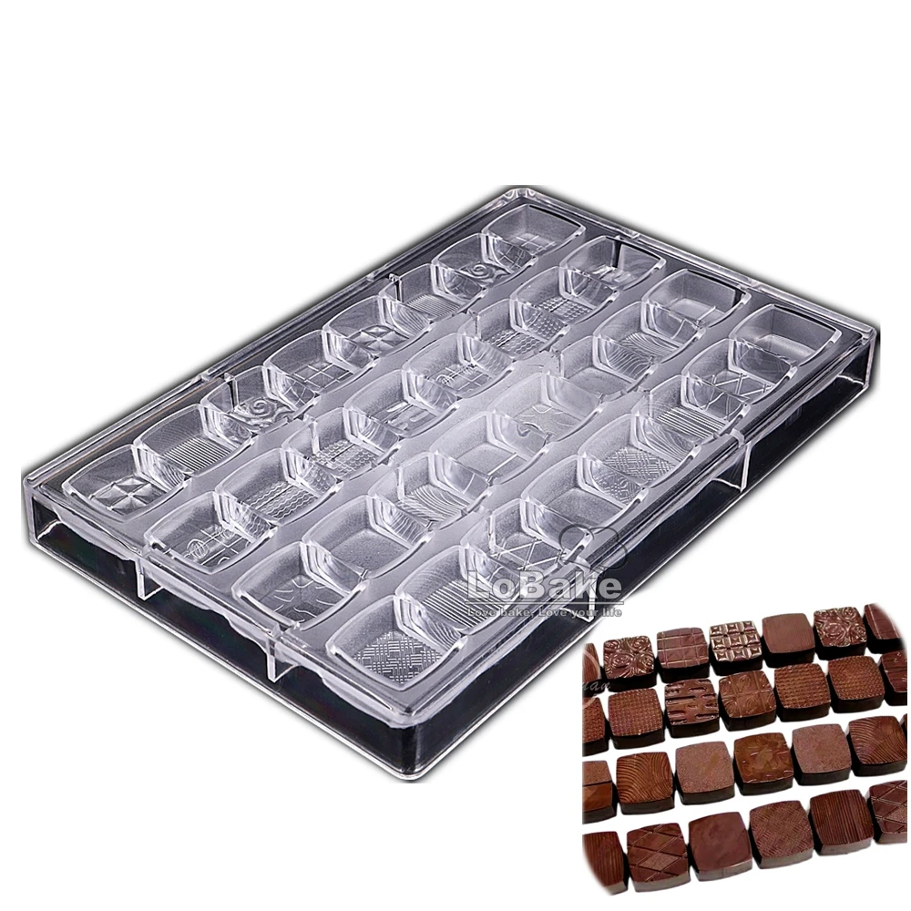 32 cavities Convex Square Cube Shape with Pattern Polycarbonate Chocolate Mold Candy Mould Fondant Mousse Ice Molds DIY Bakery
32 cavities Convex Square Cube Shape with Pattern Polycarbonate Chocolate Mold Candy Mould Fondant Mousse Ice Molds DIY Bakery