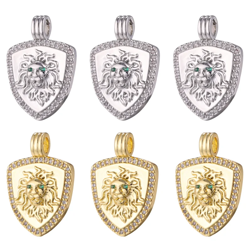 JUYA Gold Charms Copper Shield Lion Pendants For DIY Necklace Bracelets Accessories Jewelry Makings
JUYA Gold Charms Copper Shield Lion Pendants For DIY Necklace Bracelets Accessories Jewelry Makings