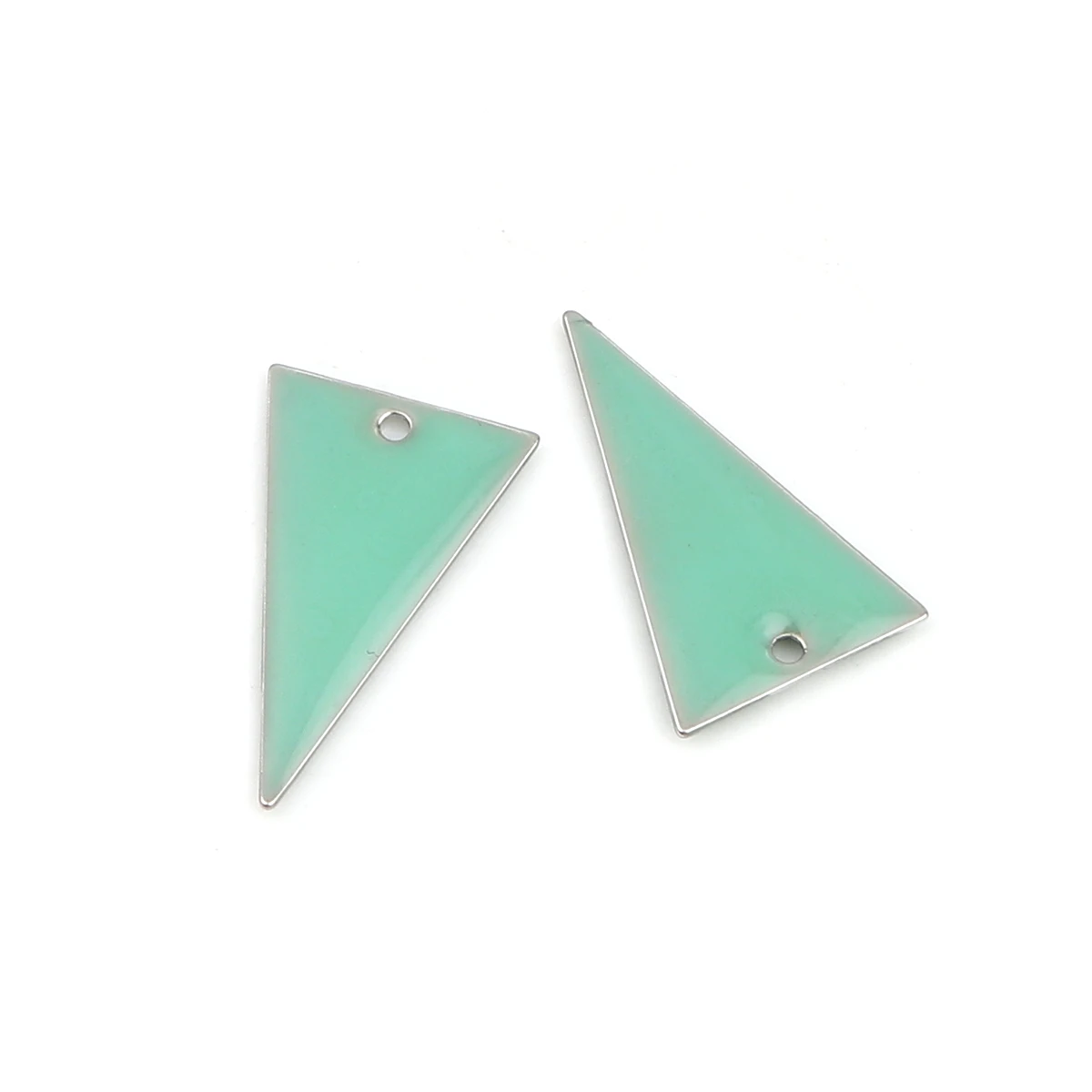 10 PCs Enamelled Sequins Triangle Charms Copper Silver Color Light Green Triangle Enamel 22*13mm For DIY Jewelry Handmade Making
10 PCs Enamelled Sequins Triangle Charms Copper Silver Color Light Green Triangle Enamel 22*13mm For DIY Jewelry Handmade Making