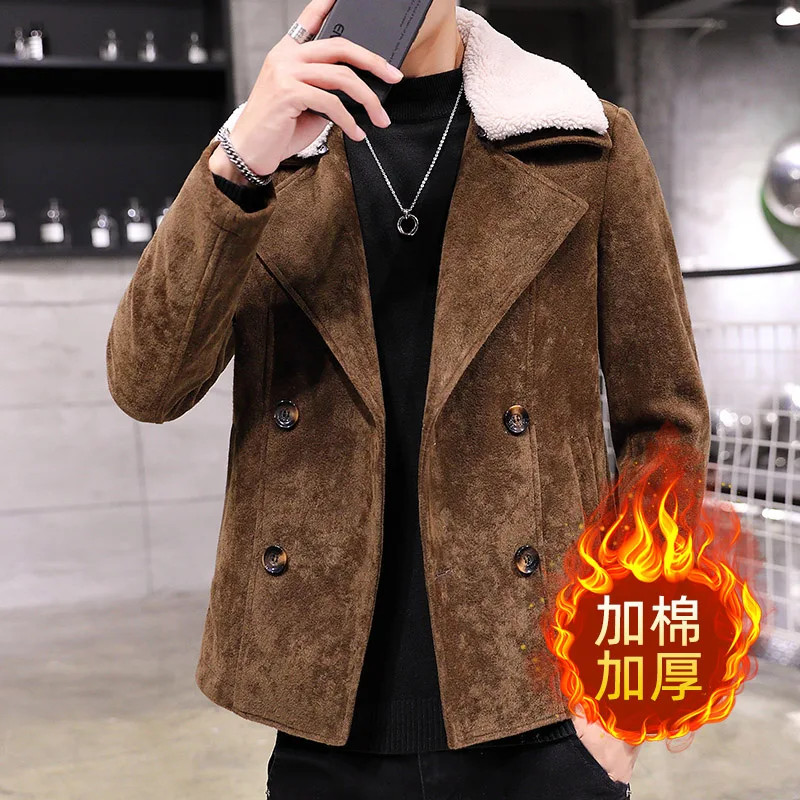 Brown Woolen Bomber Jacket With Fur White Collar Short Mens Fashionable Coats Double Breasted Stylish Winter Clothes Light Blue
Brown Woolen Bomber Jacket With Fur White Collar Short Mens Fashionable Coats Double Breasted Stylish Winter Clothes Light Blue