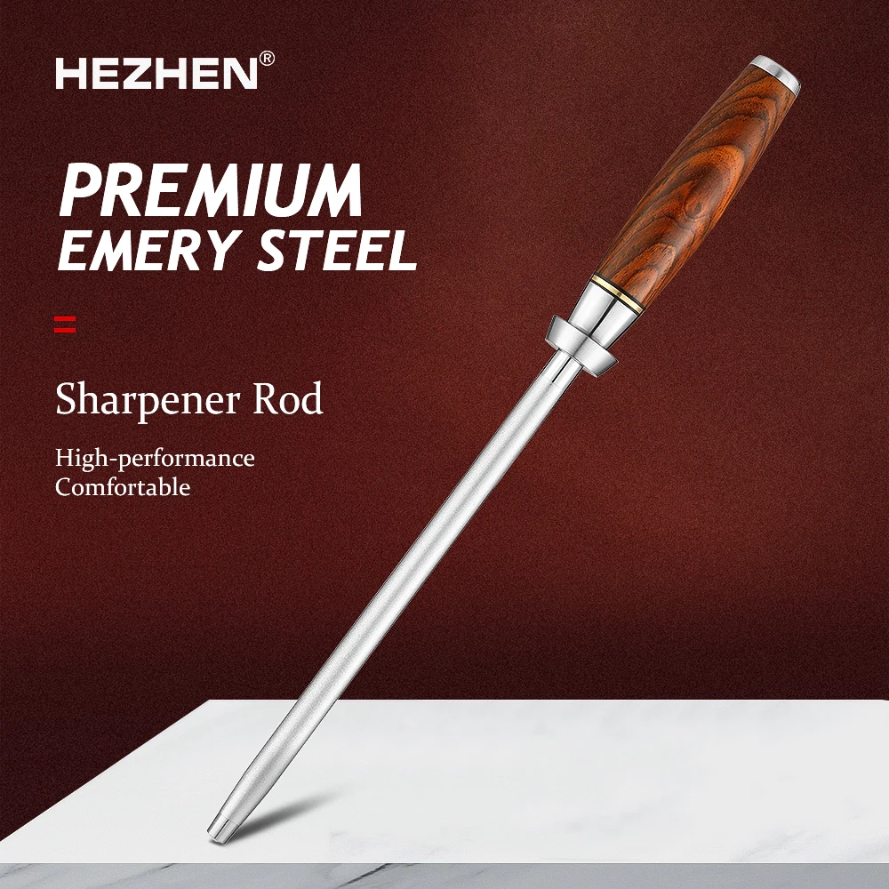 HEZHEN MASTER SERIES Knife Diamond Sharpener Rod High Carbon Steel Rosewood Handle
HEZHEN MASTER SERIES Knife Diamond Sharpener Rod High Carbon Steel Rosewood Handle
