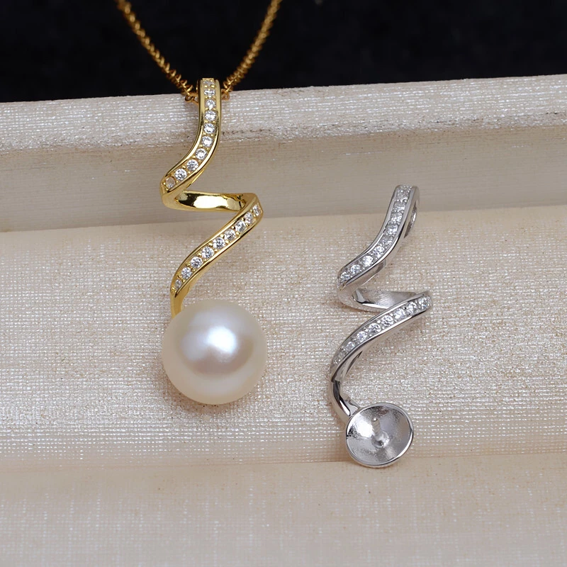 925 Sterling Silver Pendant Mounts Findings Settings Jewelry Fittings Women Accessories for Pearls Beads Stones
925 Sterling Silver Pendant Mounts Findings Settings Jewelry Fittings Women Accessories for Pearls Beads Stones
