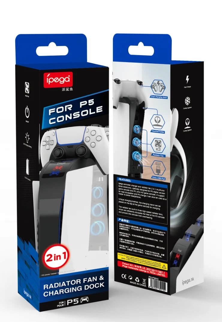 2 in 1 For PS5 Vertical Cooling Fan Dual Controller Charging Headphone hanger 3 Fan Station Charger for PS5
2 in 1 For PS5 Vertical Cooling Fan Dual Controller Charging Headphone hanger 3 Fan Station Charger for PS5