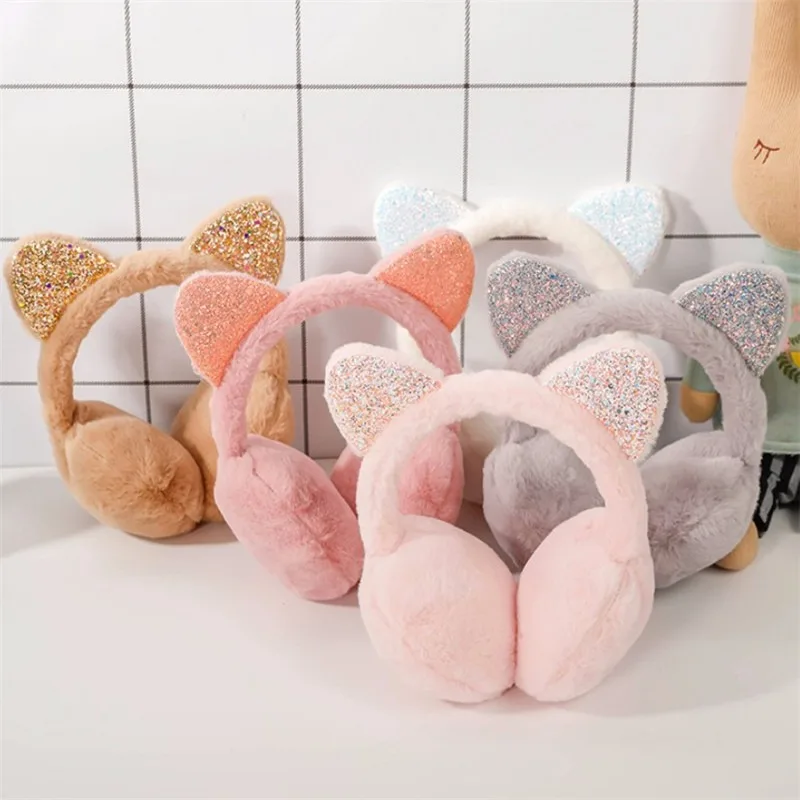 New Lovely Winter Warm Cat Ear Warmers Glitter Ears Plush Earmuffs For Women Playful Girls Ear Muffs Cold Protection Warm Hot
New Lovely Winter Warm Cat Ear Warmers Glitter Ears Plush Earmuffs For Women Playful Girls Ear Muffs Cold Protection Warm Hot