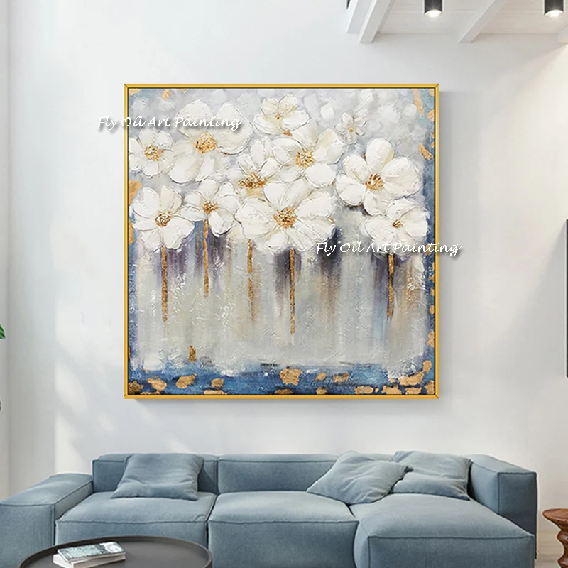 Handmade Abstract white Flowers Canvas Painting Wall Art Pictures For Living Room Decor Nordic Style Modern Home Decorative
Handmade Abstract white Flowers Canvas Painting Wall Art Pictures For Living Room Decor Nordic Style Modern Home Decorative
