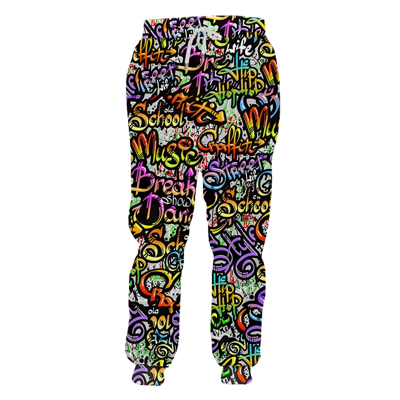 Men's Casual Graffiti Alphabet Street Inkjet Colorful Sports Pants Stitching Graffiti 3D Printing Sweatpants Custom Wholesale
Men's Casual Graffiti Alphabet Street Inkjet Colorful Sports Pants Stitching Graffiti 3D Printing Sweatpants Custom Wholesale