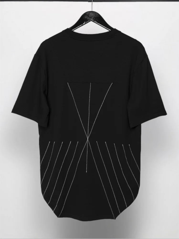 Men's Short Sleeve T-Shirt Summer New Dark Personality Irregular Geometric Embroidery Line Stitching Design Casual Loose T-Shirt
Men's Short Sleeve T-Shirt Summer New Dark Personality Irregular Geometric Embroidery Line Stitching Design Casual Loose T-Shirt