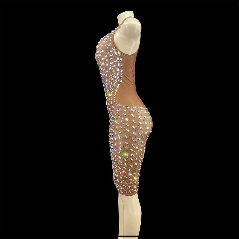 ZD Sparkly Silver Crystals See Through Sleeveless Brown Dress Prom Party Mesh Evening Outfit Dance Birthday Celebrate
ZD Sparkly Silver Crystals See Through Sleeveless Brown Dress Prom Party Mesh Evening Outfit Dance Birthday Celebrate