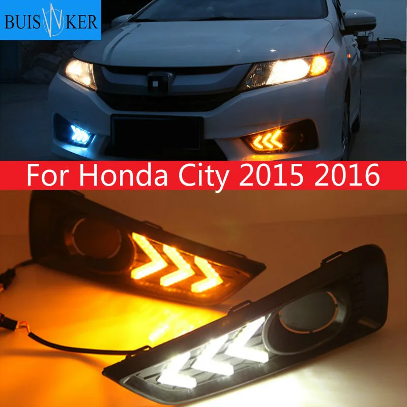 1 Set DRL Daytime Running Lights Daylight 12V ABS Fog Lamp Cover With Turn Yellow Signal Light For Honda City 2015 2016
1 Set DRL Daytime Running Lights Daylight 12V ABS Fog Lamp Cover With Turn Yellow Signal Light For Honda City 2015 2016