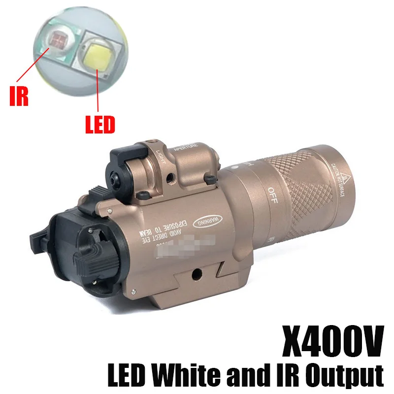 Tactical SF X400V-IR LED White Light and IR Output, Hunting Weapon Light, Red Laser Sight
Tactical SF X400V-IR LED White Light and IR Output, Hunting Weapon Light, Red Laser Sight