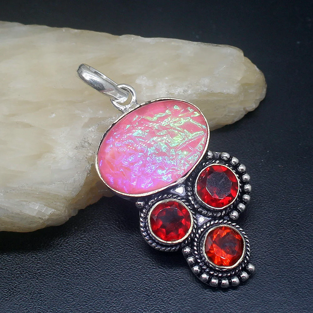 Gemstonefactory Jewelry Big Promotion 925 Silver Dichroic Glass Amazing Red Garnet Women Ladies Gifts Necklace Pendant 0664
Gemstonefactory Jewelry Big Promotion 925 Silver Dichroic Glass Amazing Red Garnet Women Ladies Gifts Necklace Pendant 0664