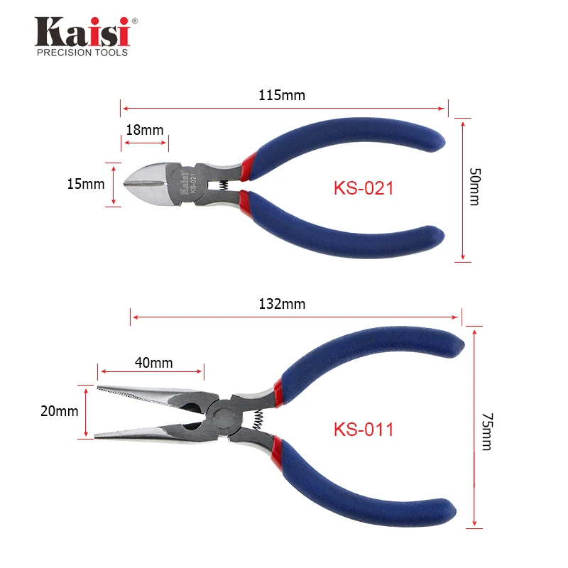Kaisi KS-011 / KS-021 Chrome Vanadium Steel Long Nose Diagonal Cutting Plier Cable Wire Cutter Electronical Hand Tools
Kaisi KS-011 / KS-021 Chrome Vanadium Steel Long Nose Diagonal Cutting Plier Cable Wire Cutter Electronical Hand Tools
