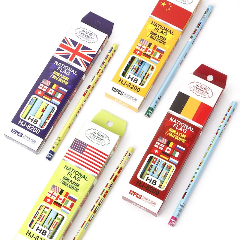 72pcs Kawaii Wood Pencil Set Creative National Flag Lead Pencils for School Office Supplies Stationery Drawing Pencil Gift Lot
72pcs Kawaii Wood Pencil Set Creative National Flag Lead Pencils for School Office Supplies Stationery Drawing Pencil Gift Lot